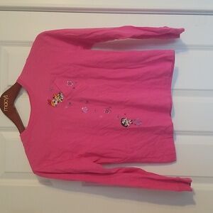 Powerpuff Girls Long Sleeve Tee, Youth XL 14/16, Pink with Embroidery